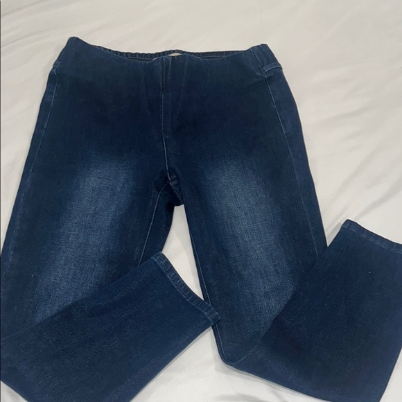 Soft Surroundings Denim - Soft Surroundings Pull-on Jeans Size Small Petite Dark Wash Skinny High Rise